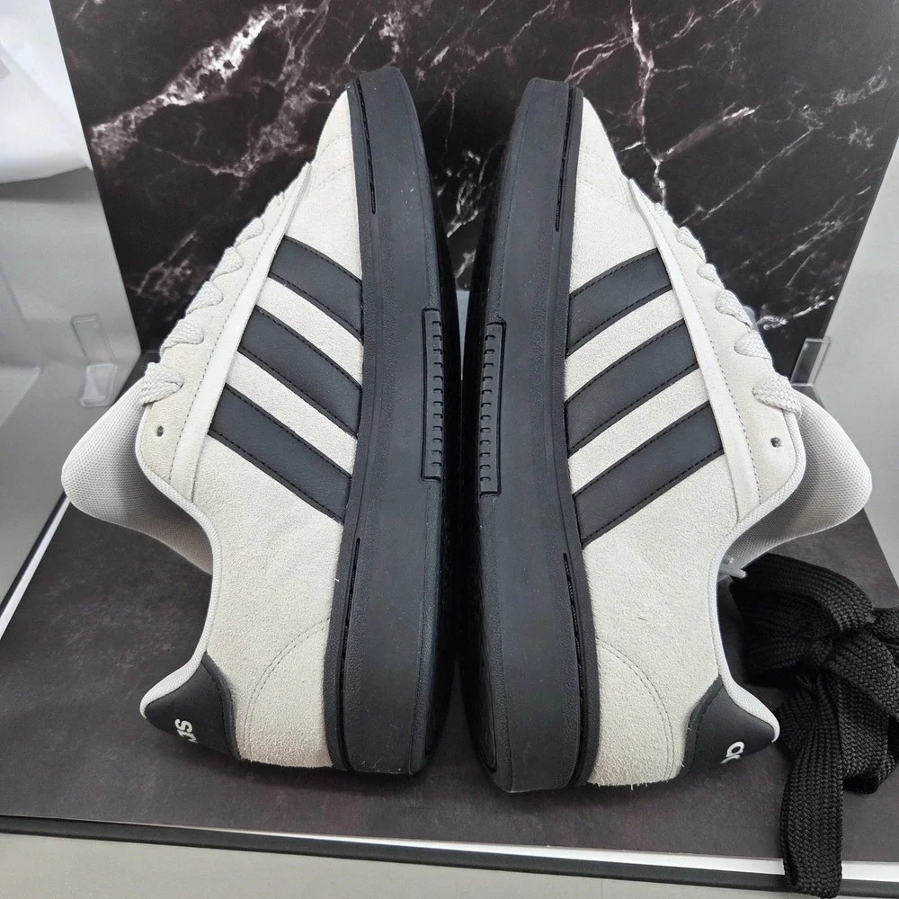 Adidas Grand Court Alpha 00s Mens 11 Grey Black‎ Suede Sneakers Retro IH1287 NEW